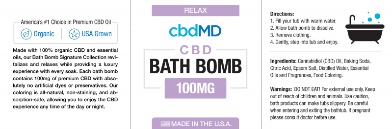 cbdMD Lavender Bath Bomb (Relax)